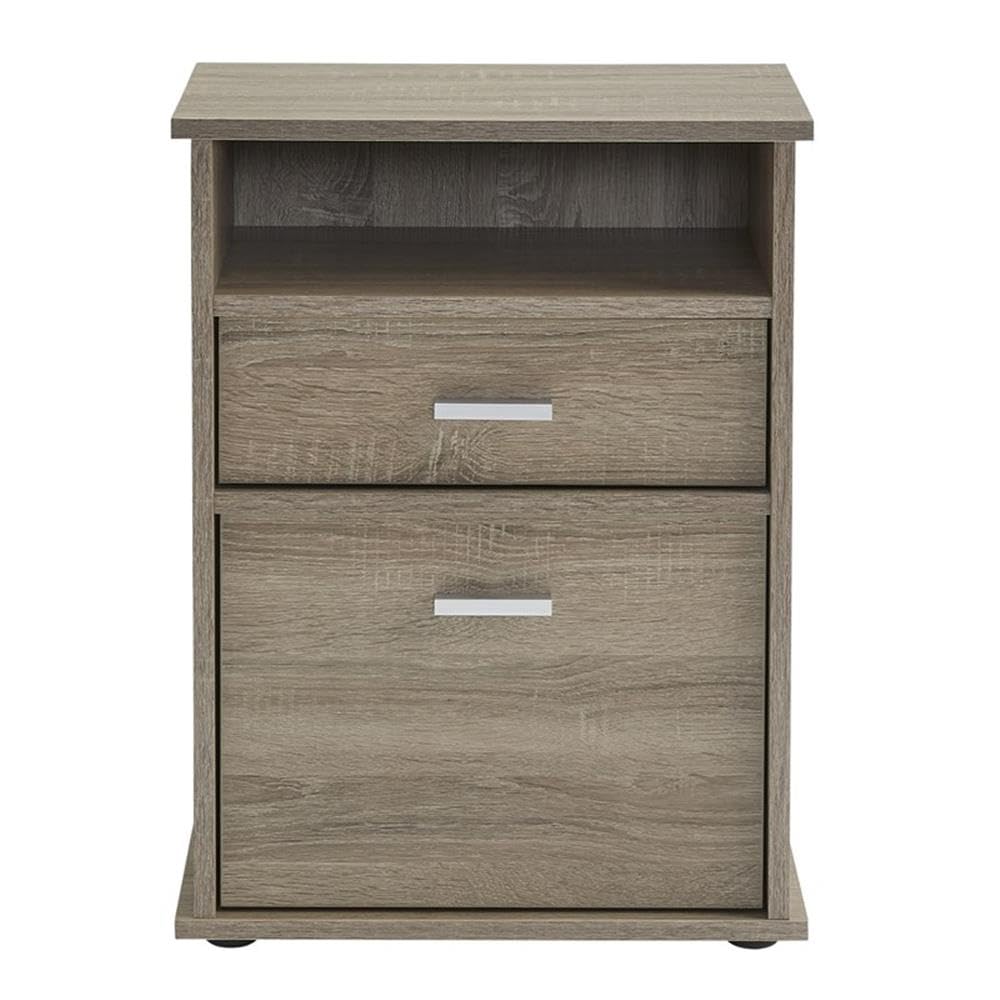 Progressive Furniture Cessna Nightstand With Two Drawers, Taupe